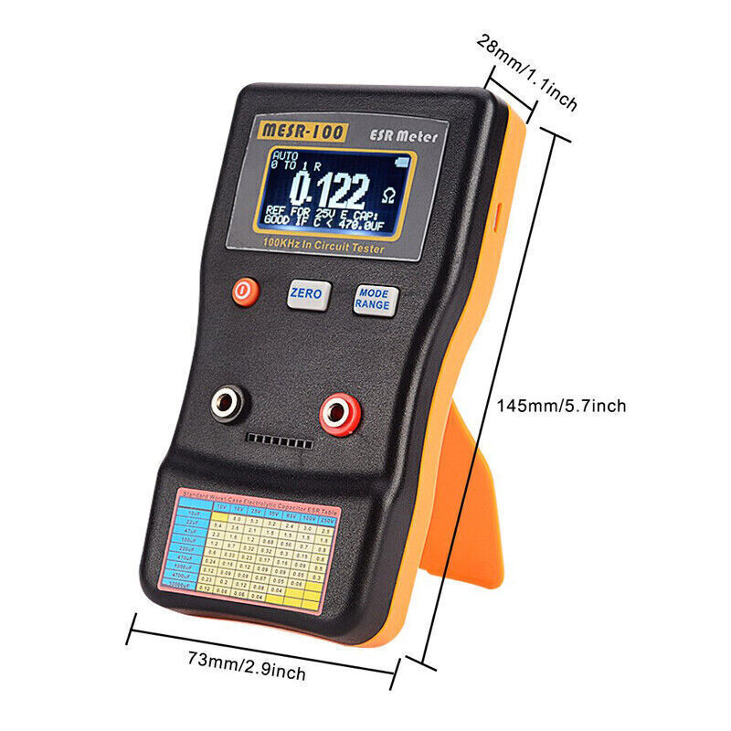MESR-100 ESR Capacitance Ohm Meter Measuring Capacitance Resistance Volt Tester
