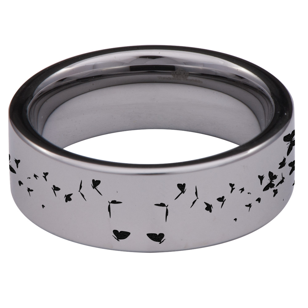 Bear and Butterfly Tungsten Carbide Ring