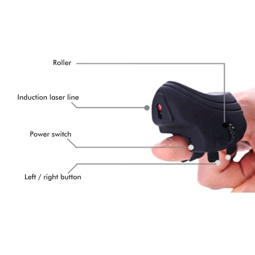 Mini Bluetooth-compatible Wireless Finger Ring Mouse Ergonomic Handheld Optical