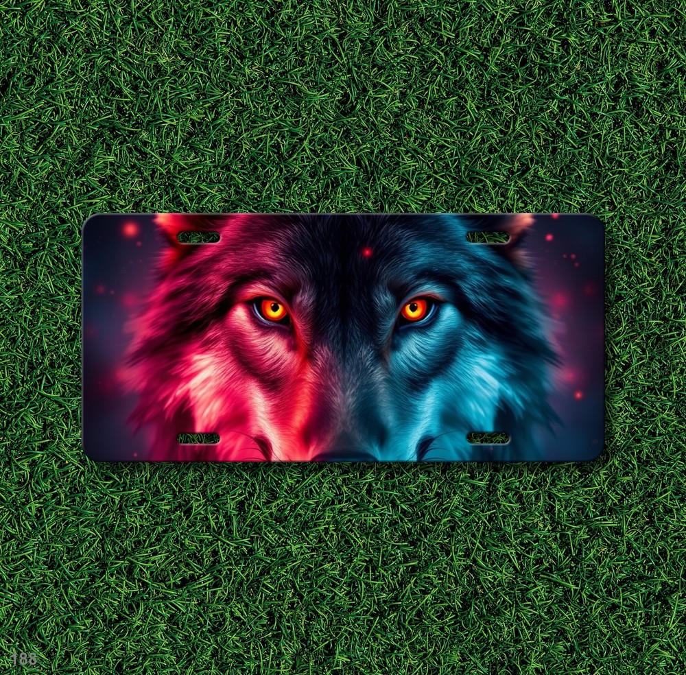 Unique Wolf License Plate Personalized Front Plate Birthday Gift