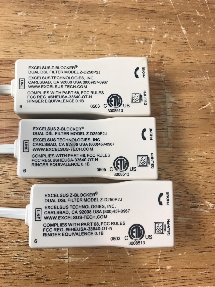 3- excel sus z-blocker dual dsl filter model z-d250p2j Untested