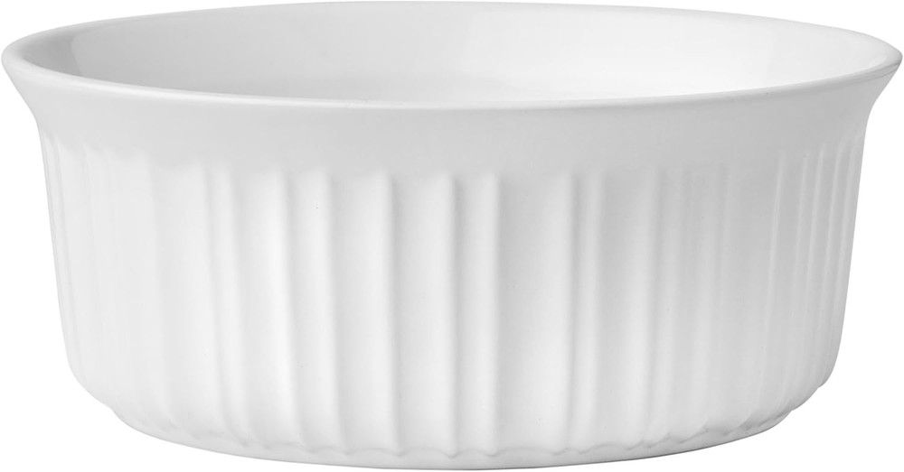 French White round 1.5 Quart Baking Dish