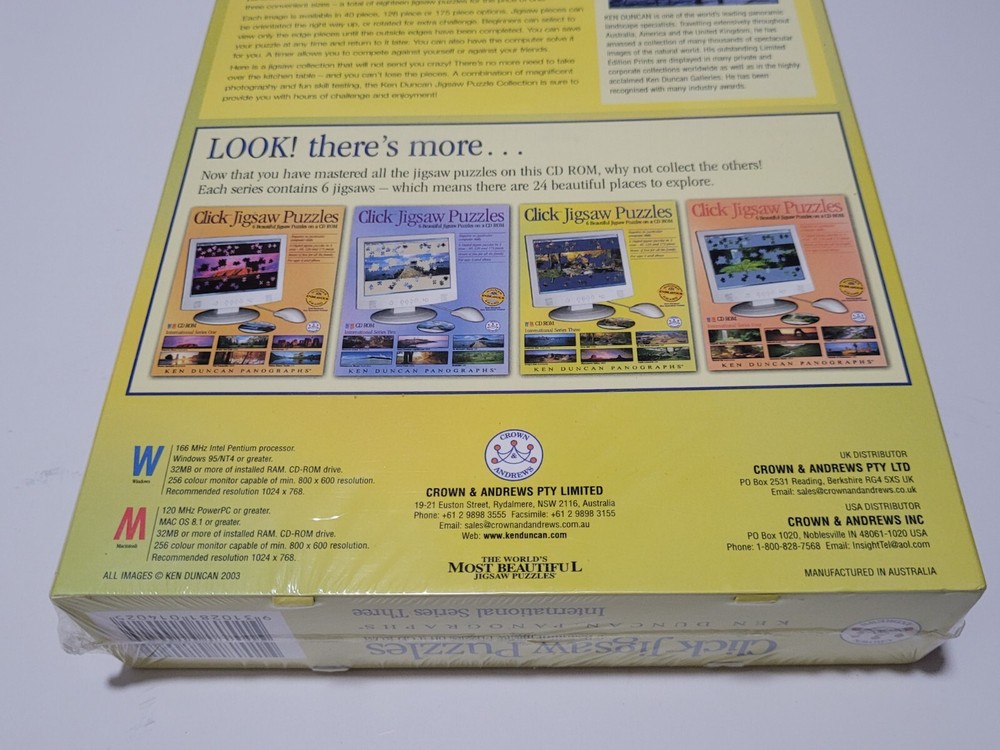 Click Jigsaw Puzzles Big Box Windows Macintosh Software CD Rom Ken Duncan NEW