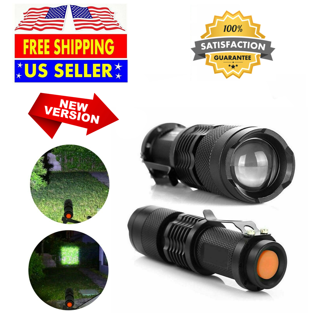 2Pack Tactical LED Flashlight Military Grade Torch Small Ultra Bright Light Lamp