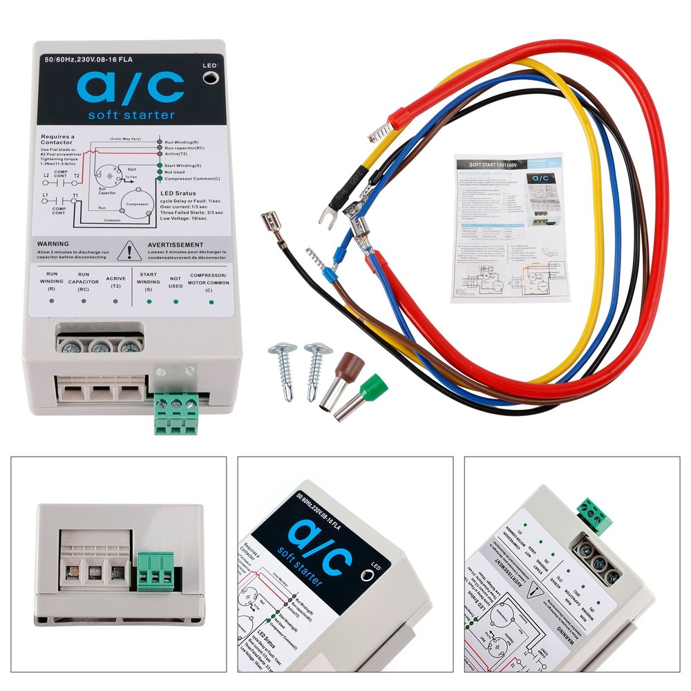 ❄️08-16A Soft Start Module For 1.75-3.5 Ton AC Units Reverse Motor Protection