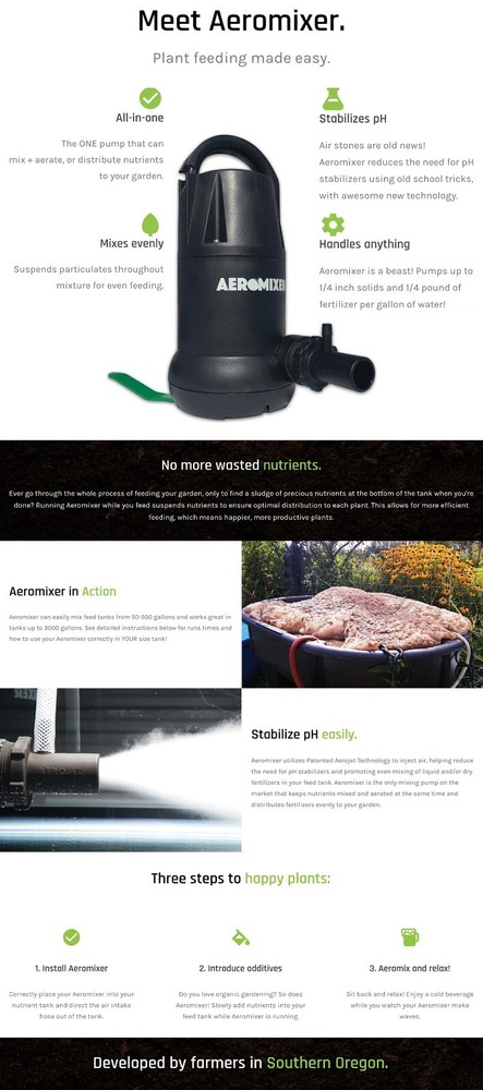 Aeromixer Mini Mixer - Mix Nutrients and Aerate Feeding Solutions