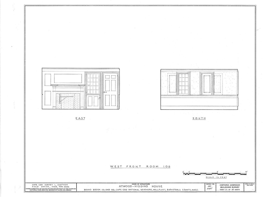 Cape Cod colonial house, 3 bedroom floor plan, architectural drawings & details