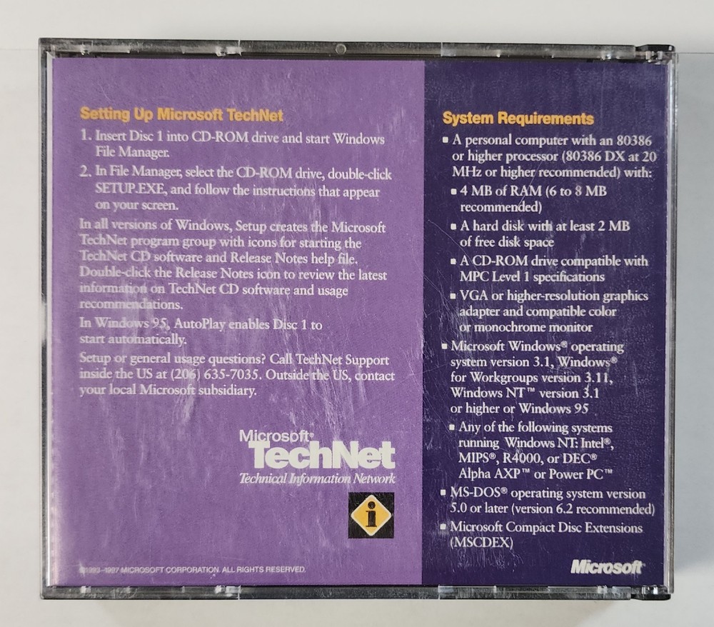 Lot - 7 - Microsoft TechNet CD's From '96 and '97 - Tested