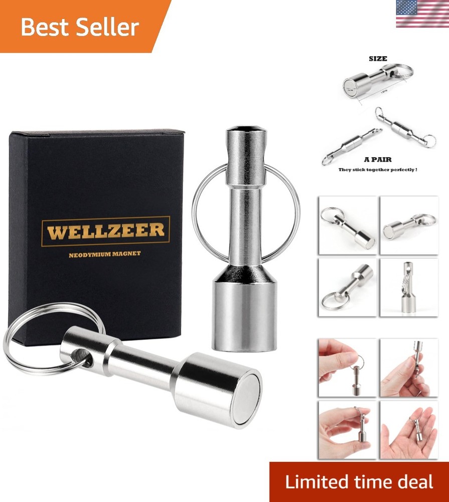 Compact 2-Pack Keychain Magnets for Brass, Gold & Silver Testing - Strong Hold