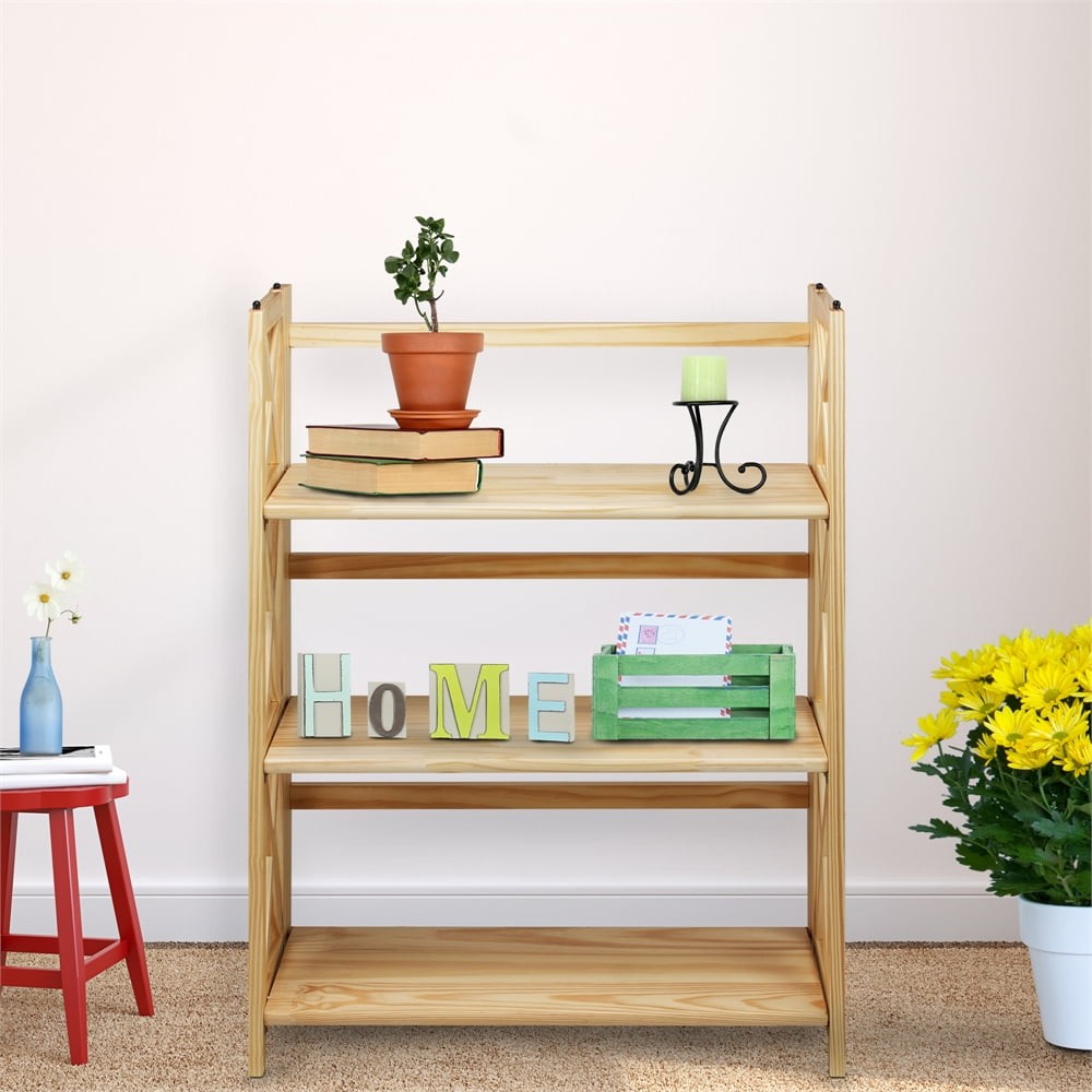 Montego 3-Shelf Folding Bookcase White