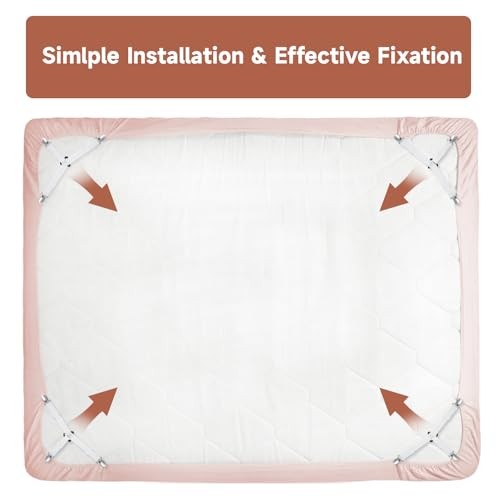 Bed Sheet Straps, Upgrade Fitted Bed Sheet Holders for Corners, White (8 Pcs)