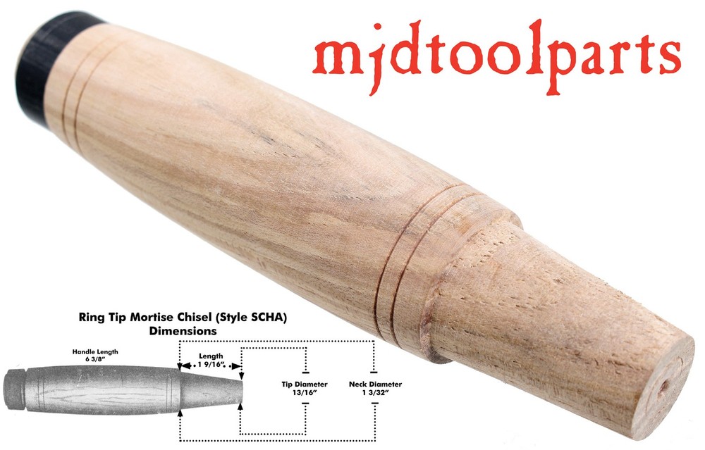 Iron Ring Handle Hickory Socket Chisel Handle -Amish Made CRM - mjdtoolparts