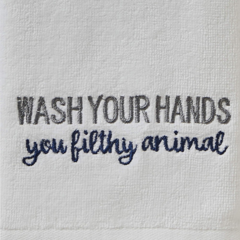 Wash Your Hands Hand Towel (2-Pack), White