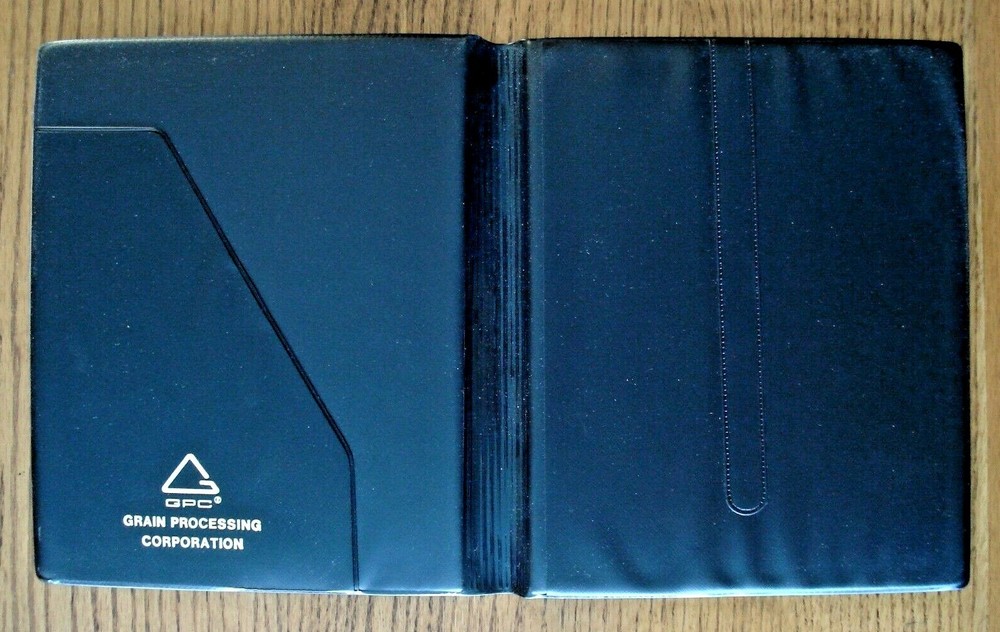 Grain Processing Corporation GPC vinyl folder executive binder 9 x 7 1/2 NEW!