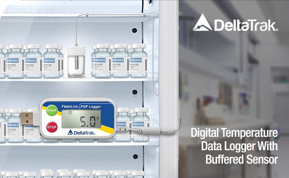 DeltaTrak 40527-01 Digital Temperature USB PDF Data Logger With Bottle Buffer