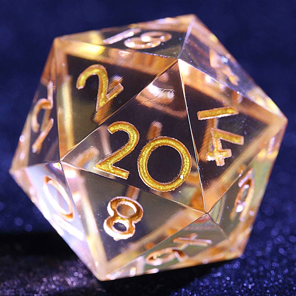 9 Polyhedral Resin Dice Set DD Solid Caramel for Dungeons Dragons RPG