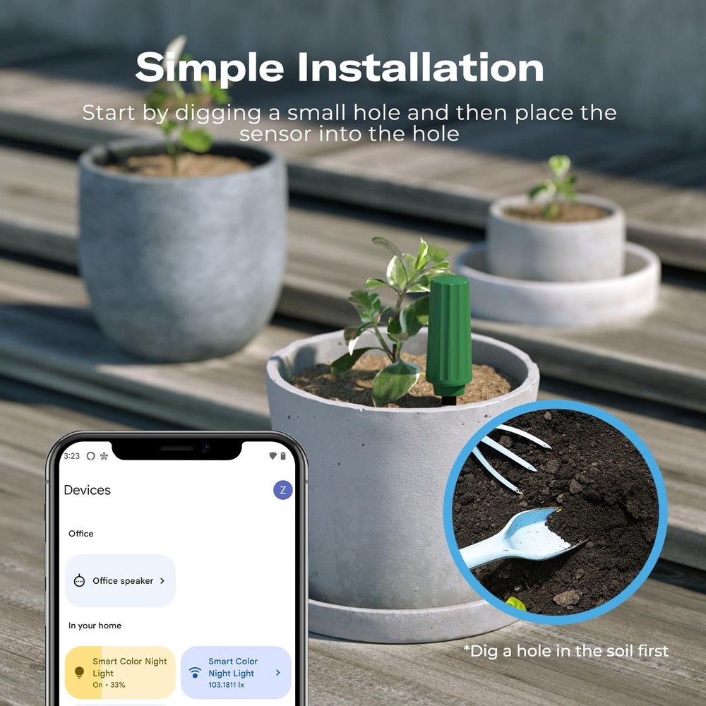 THIRDREALITY Smart Soil Moisture Sensor,Zigbee hub Needed,Accurate Measure,Ca...