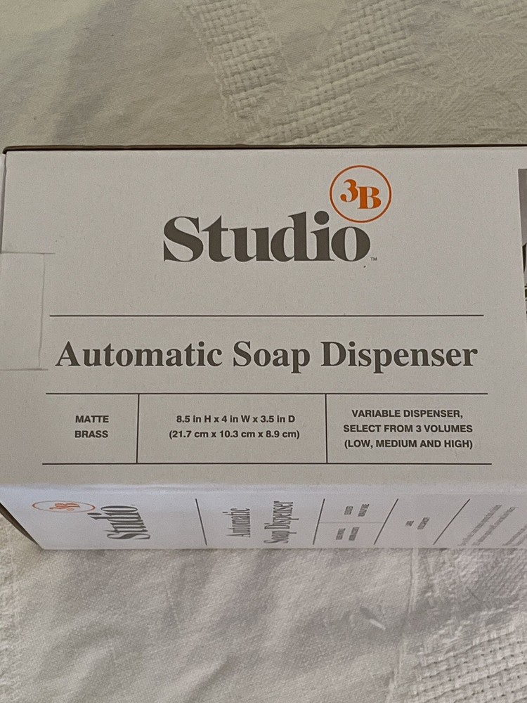 New Studio 3B Automatic Soap Dispenser - Matte Brass Finish - Variable Speed