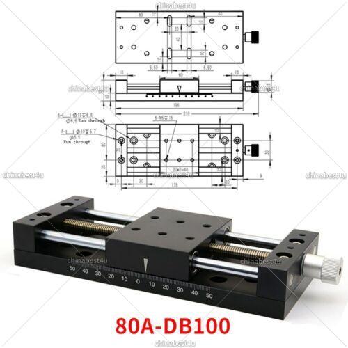 X-Axis Manual Linear Stage Translation Displacement Platform Stroke 80A-DB100