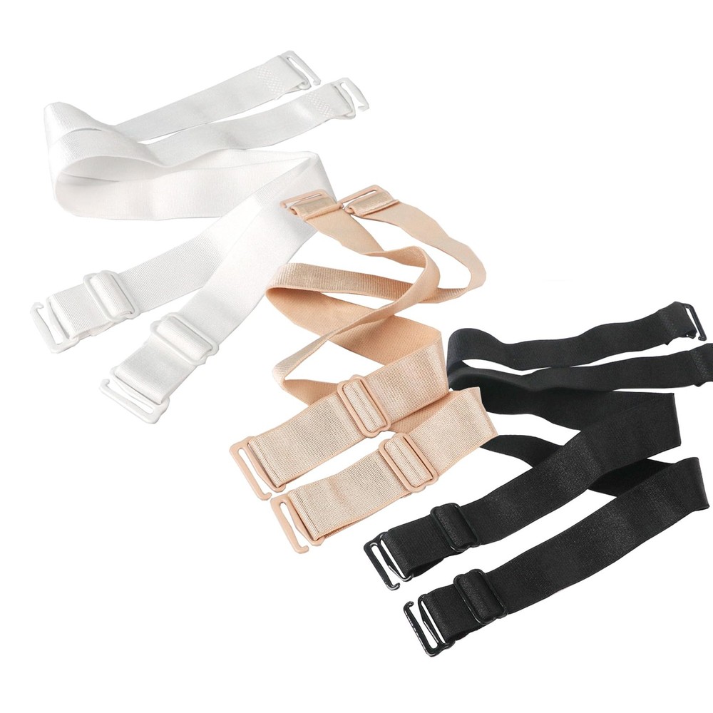 YARBAR 3 Pairs Bra Strap Replacement Elastic One Size, 18mm Width Straps