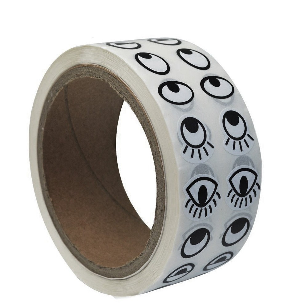 Lependor Black White Eye Stickers Labels Roll width 42mm, and