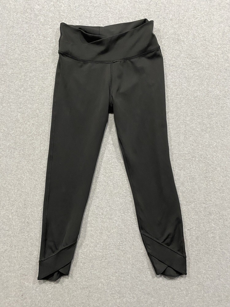 Nike Dri Fit Leggings Stretchy Pull On Fitted Black Medium Cropped