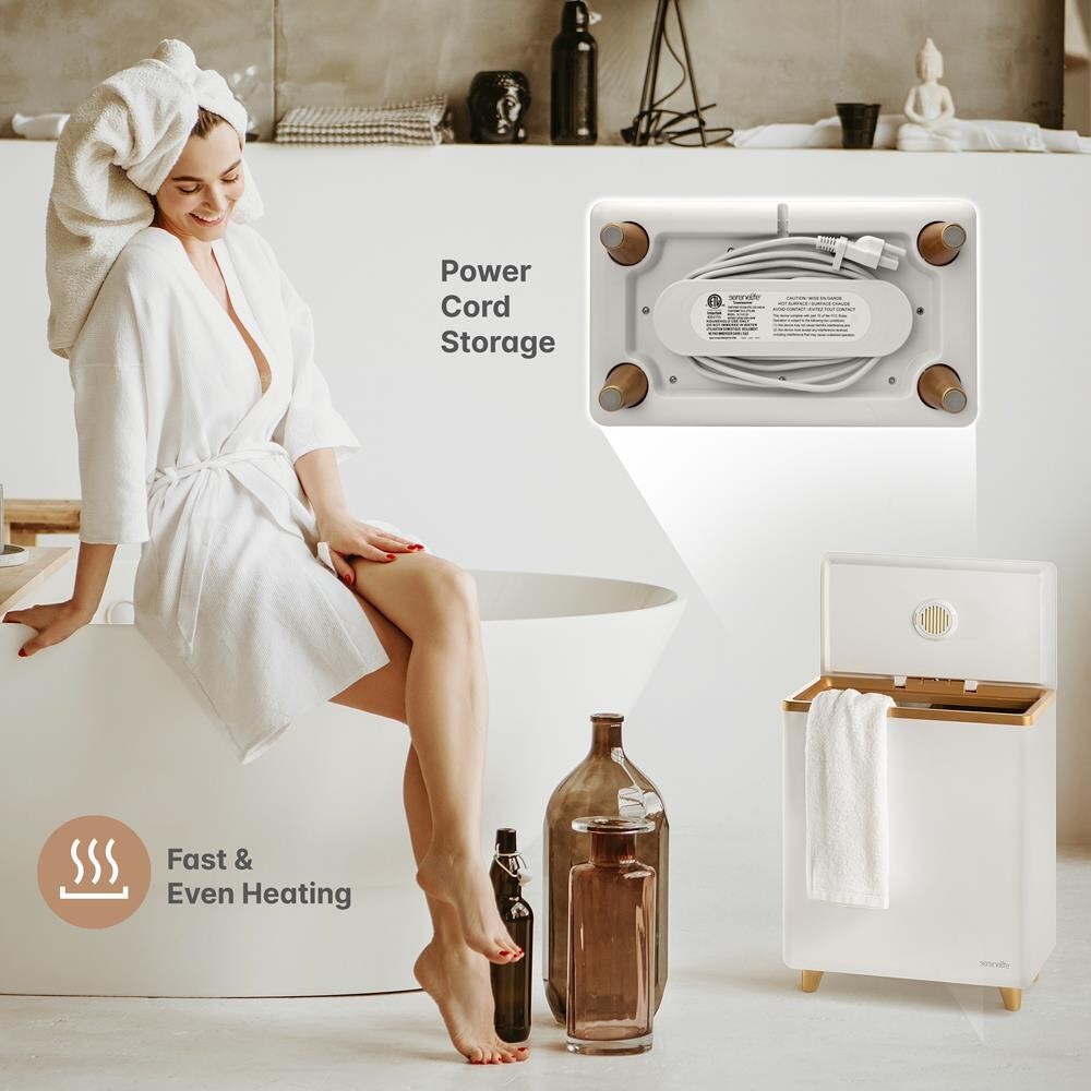 SereneLife Rectangular Towel Warmer Bucket - Large Capacity Single Touch Towel