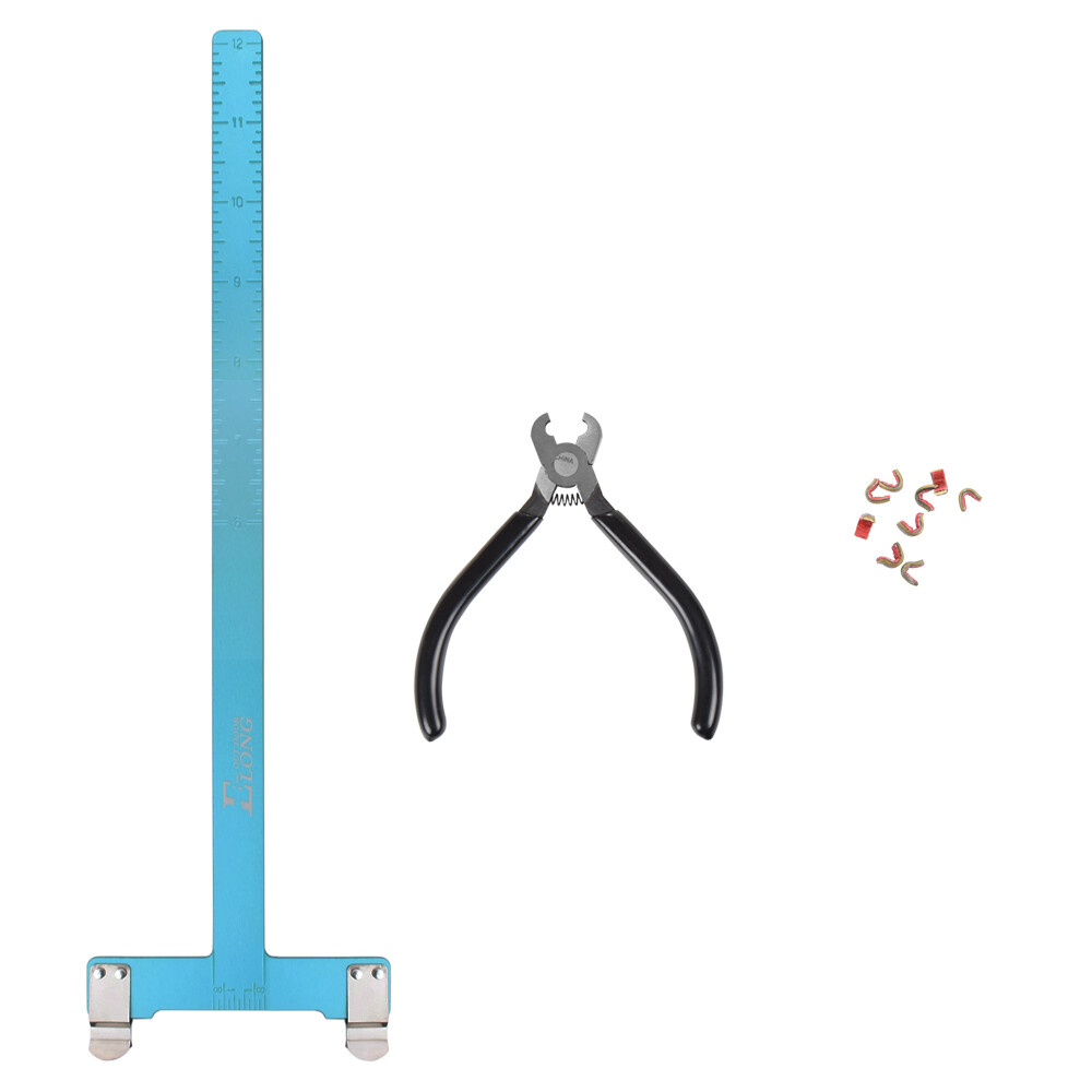 Archery Nock Pliers Set + 4 String Nocking Points + Blue Bow T Square