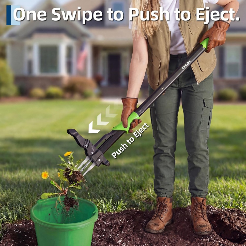 4-Claw Stand Up Weed Puller 40" Ejector Easy-Eject Remove Weeds Without Kneeling