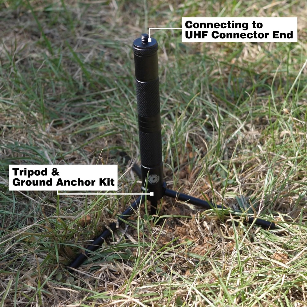GRA-GNT Package: Hand-Twist Ground Spike Antenna Mount, Tiny Tripod, Pole Mount,