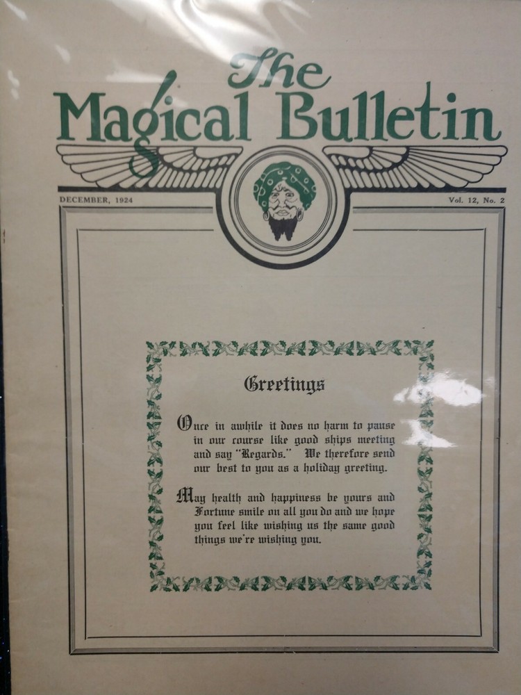 Thayer Magic-The Magical Bulletin December 1924 Issue