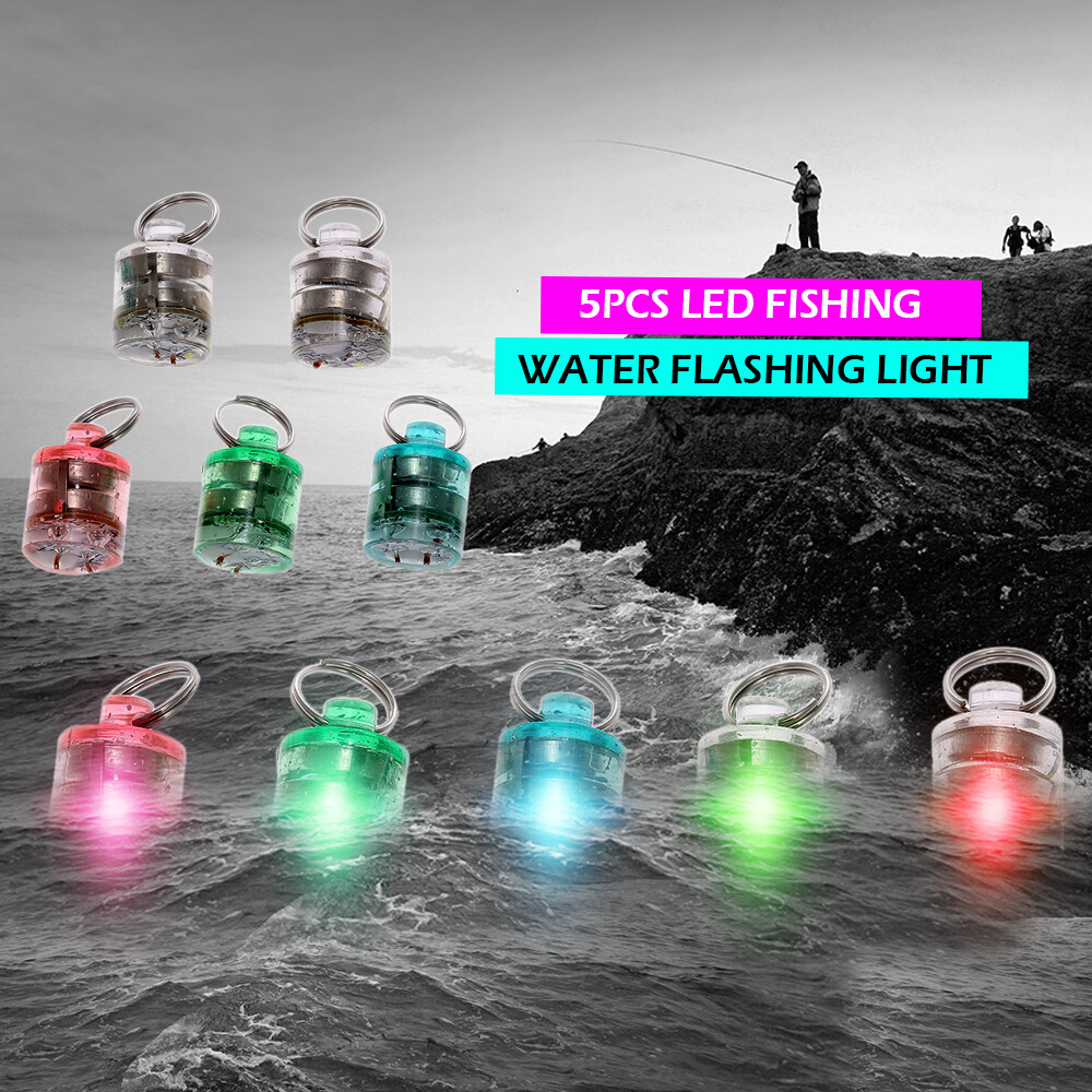 5PCS LED Fishing Light Deep Drop Underwater Round Shape Squid Strobe R4F1