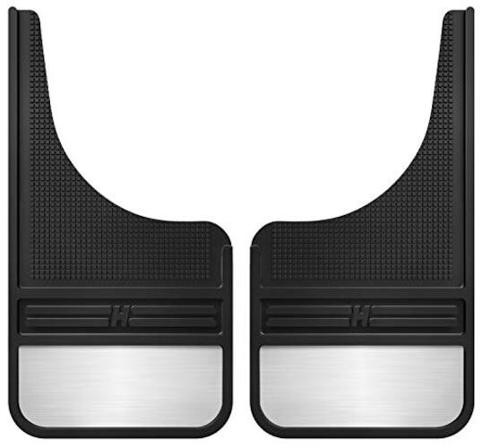 Universal Muddog Mud Flaps | Rubber Front Mud Flaps - 12" w/Weight - Black |