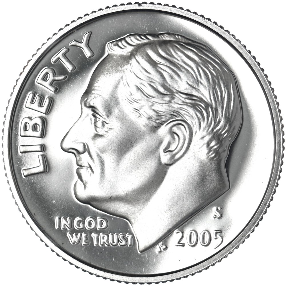2005 S Roosevelt Dime Gem DCam Proof CN-Clad