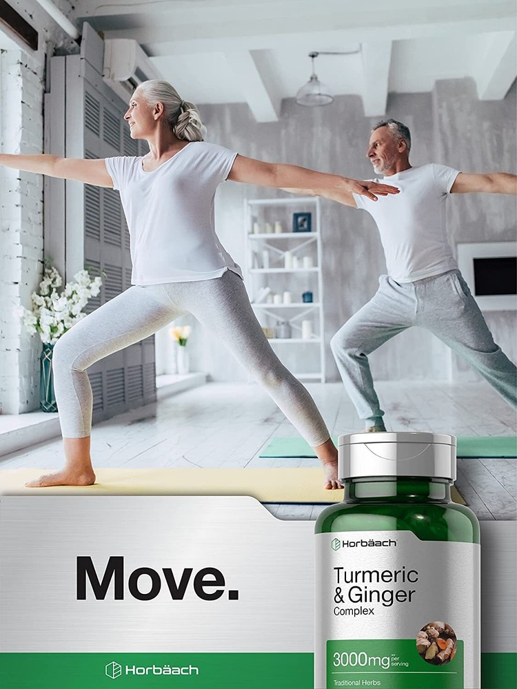 Turmeric Curcumin Ginger Complex 3000mg | 60 Softgels | Black Pepper | Horbaach