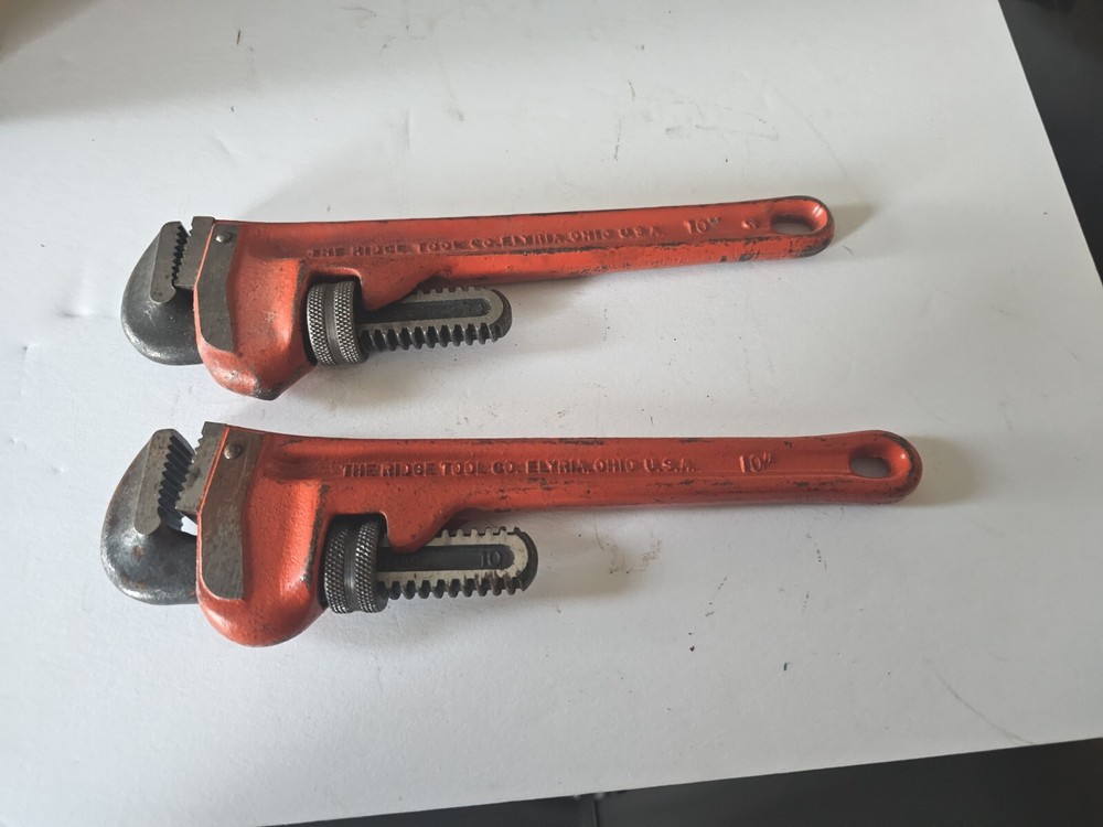2 Count 10" Ridgid Pipe Wrenches
