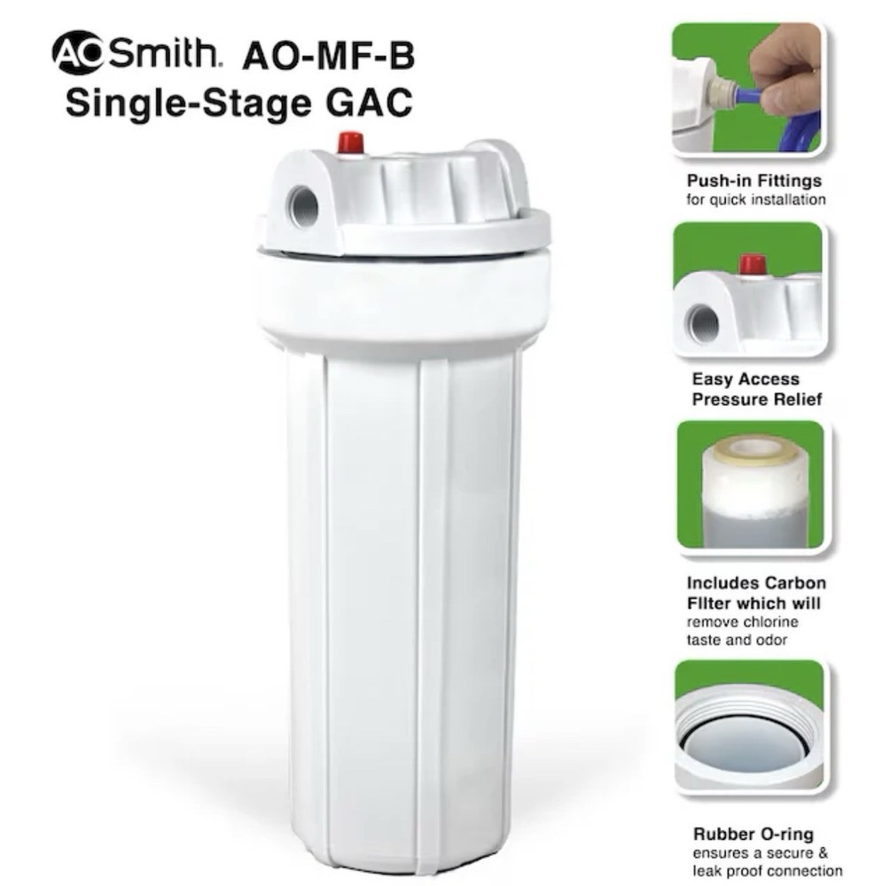 A O Smith Chlorine Filter 1074313 AO-MF-B Under Sink Open Box  ( Shelf)