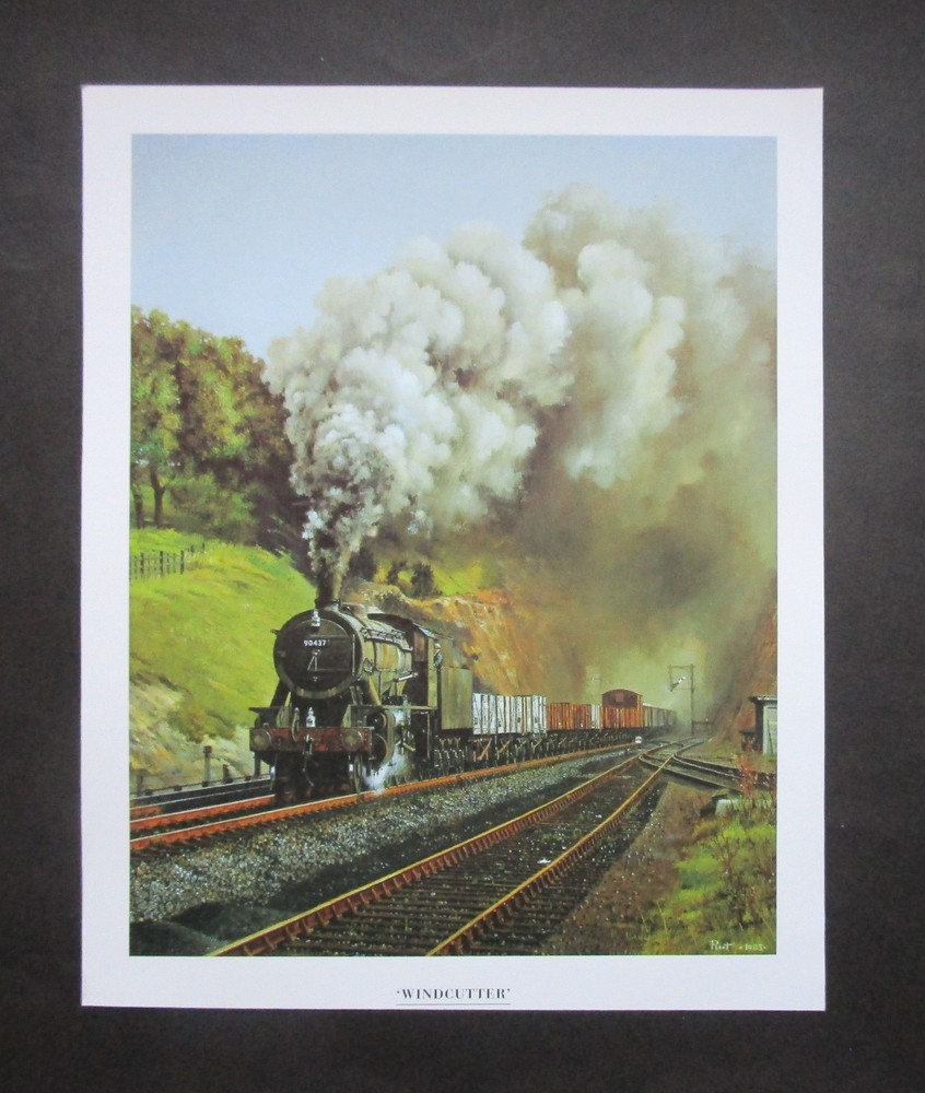 7.70" x 9.50"  MALCOLM ROOT  RAILWAY PRINT  " WINDCUTTER "   READY FOR FRAMING