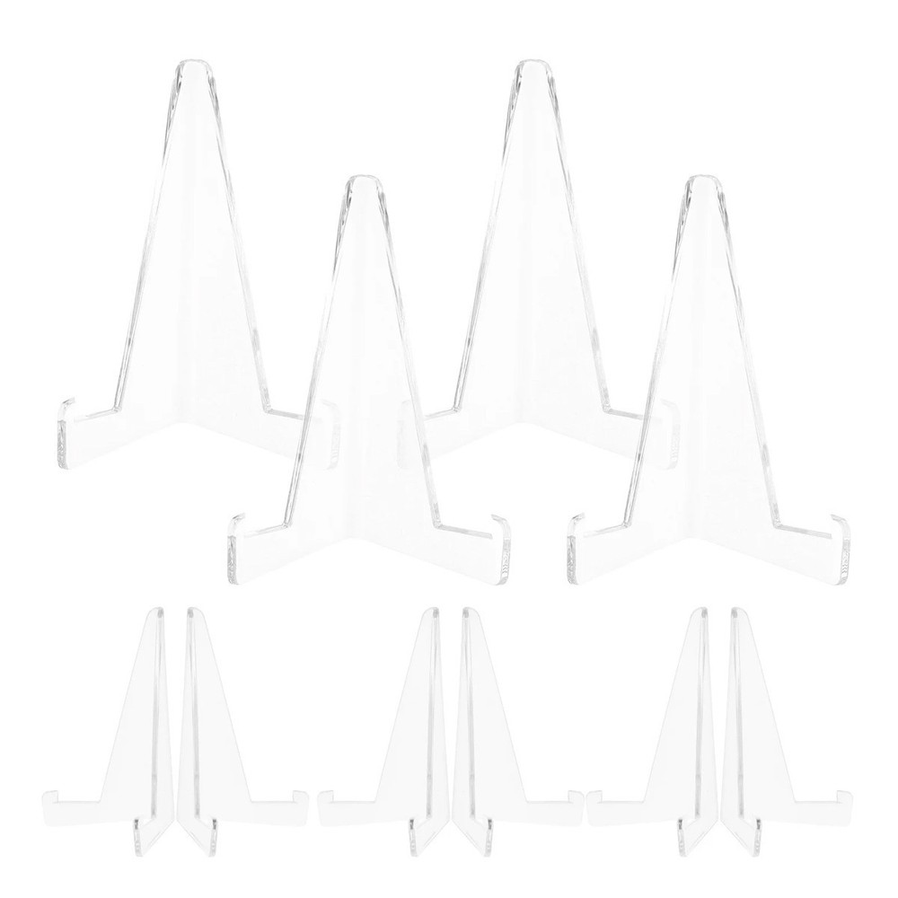 10 PCS Triangular Clear PS Display Stand Space-Saving Holder for Cards Coins US