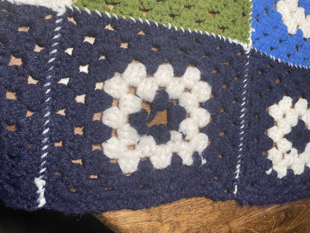 Granny Square Afghan Blanket 54 x 76 in