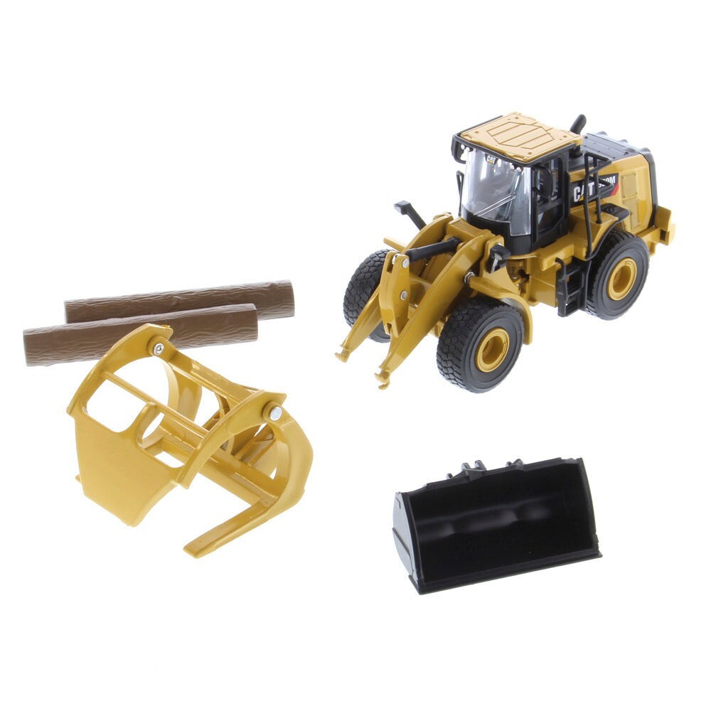 CAT 950 M Wheel Loader w/ Log Fork & Bucket 1:64 Scale - Diecast Masters 85635