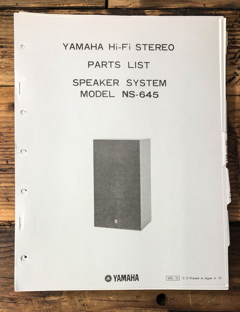 Yamaha NS-645 Speaker  Service Manual *Original*
