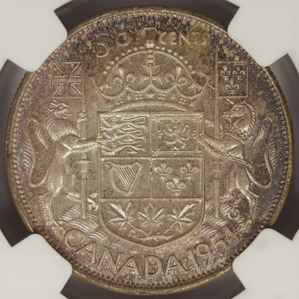 1954 Canada 50c Silver Half Dollar NGC MS65 Top Pop!