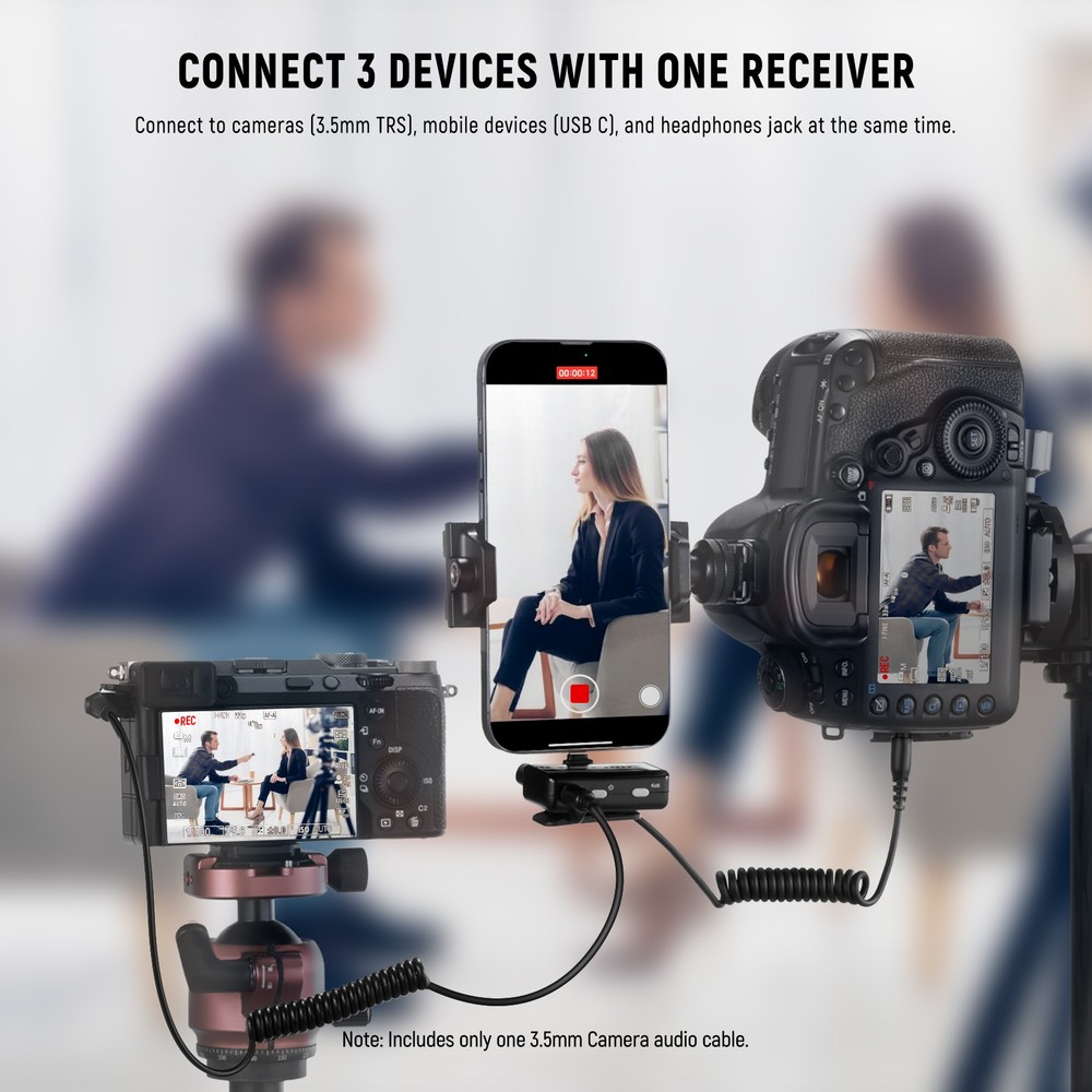 NEEWER CM28D Wireless Mic - 4GB, 9H Playtime, for iPhone/Android/PC