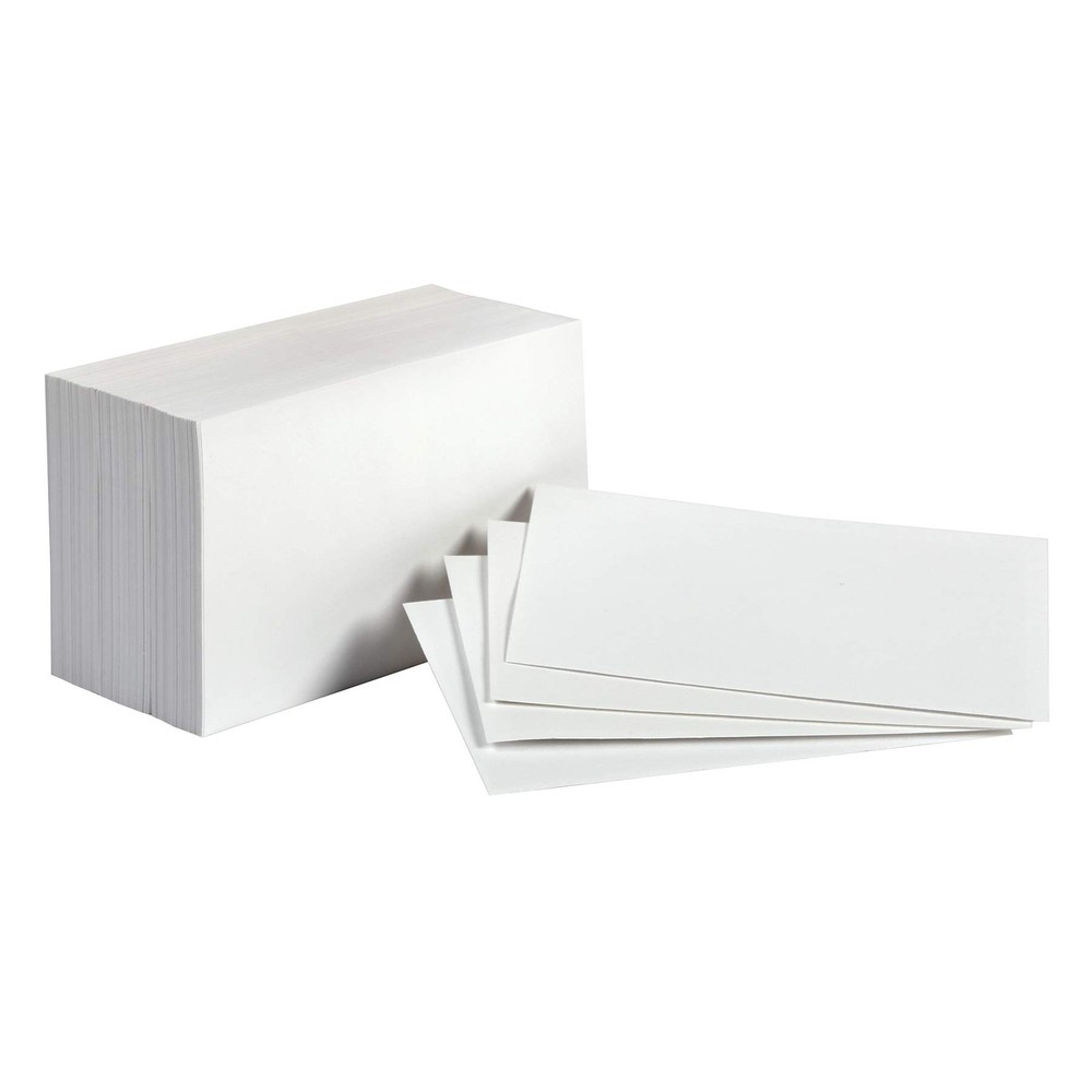 Amazon Basics Blank Index Cards for Studying 100 Count (Pack of 10), White