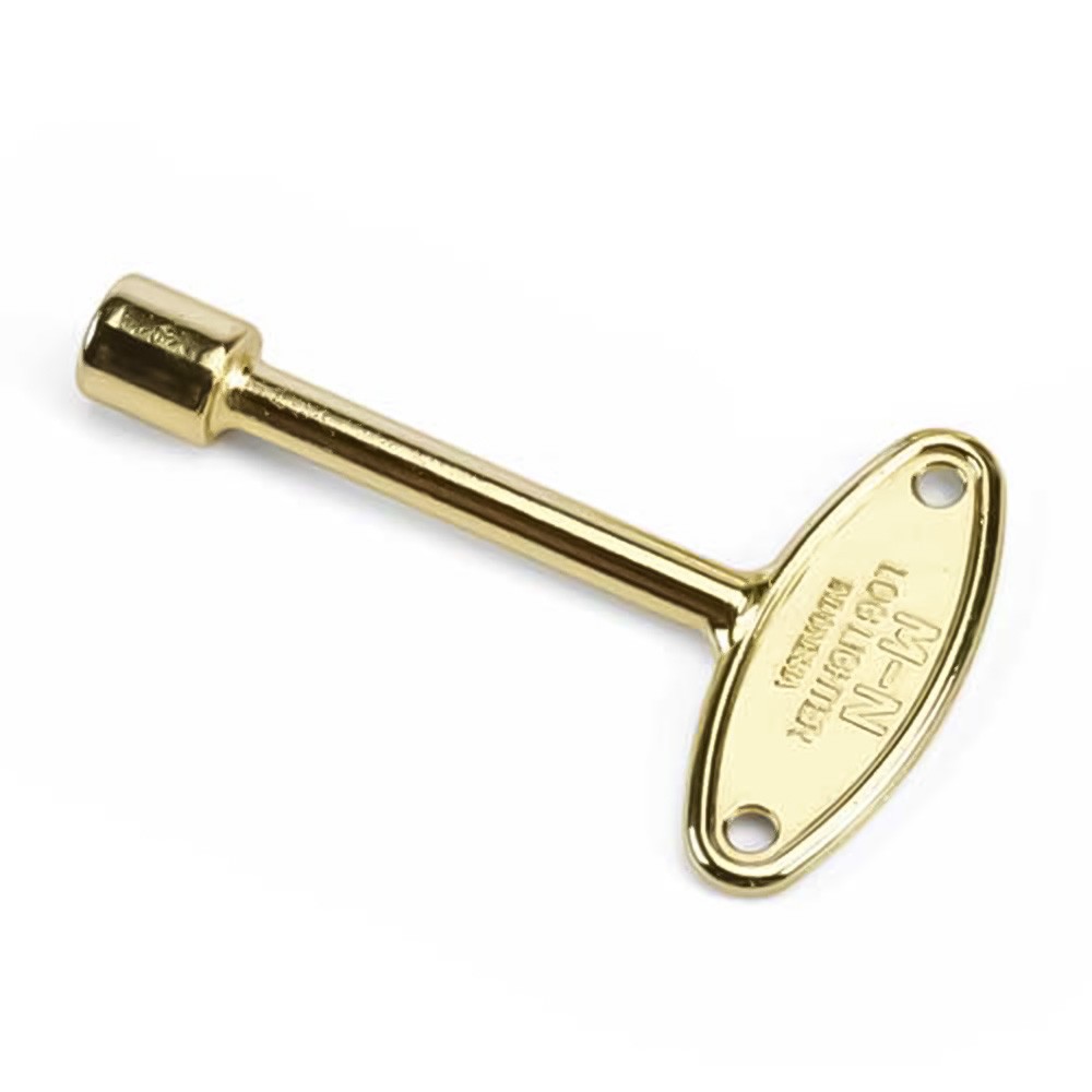 HPC Fire Universal Shutoff Valve Key, Polished Brass, 24in.