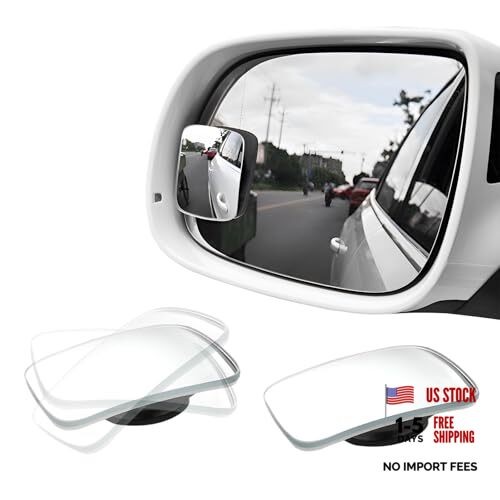 2 PCS Blind Spot Mirrors, Rectangular Shaped Wide Angle Blindspot Mirror with