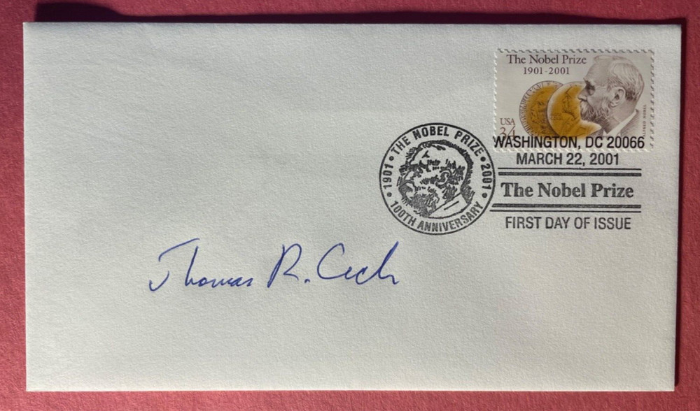 SIGNED THOMAS R. CECH FDC AUTOGRAPHED FIRST DAY COVER - 1989 NOBEL PRIZE