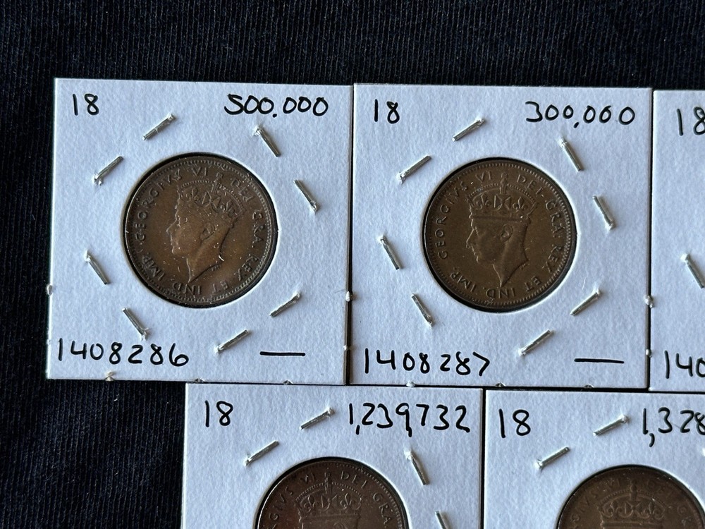 Newfoundland Canada Small Cent COMPLETE Collection 1938 - 1947!