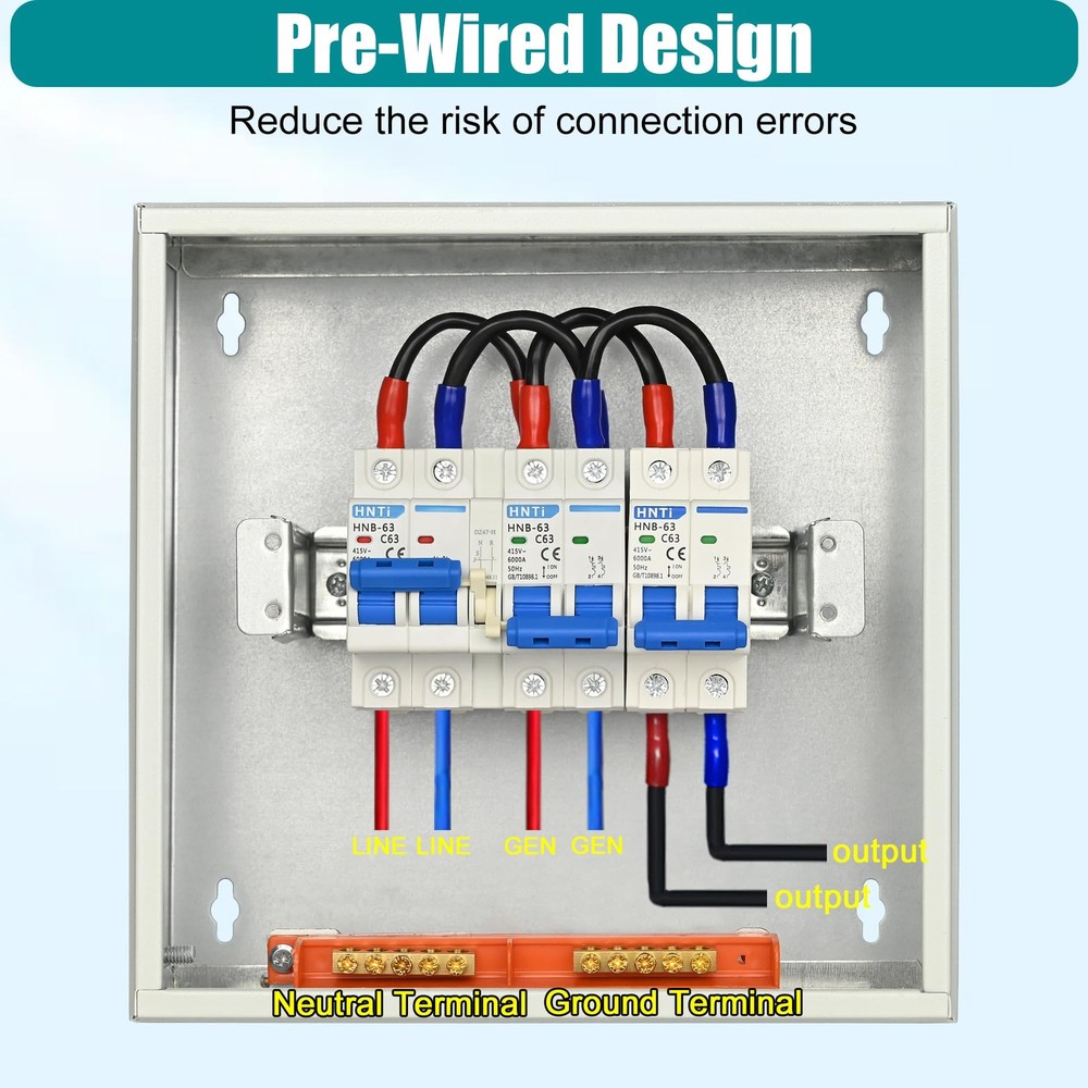 Generator Transfer Switch,63 Amp Manual Switch, 120/240-Volt...